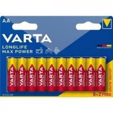 PILE VARTA LONGLIFE MAXPOWER AA 8+2 GRATUITES